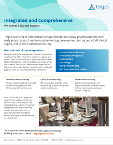 Tergus Integrated and Comprehensive Fact Sheet